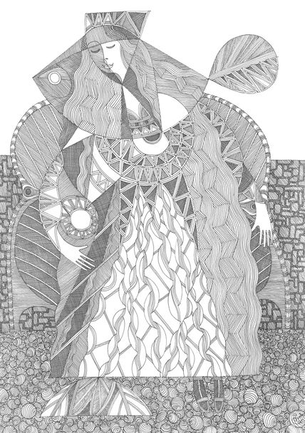 Dibujo blanco y...