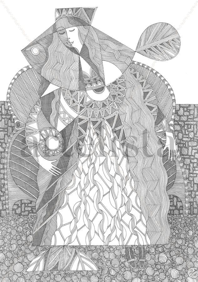 Dibujo blanco y negro: Un día bonito