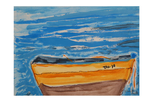 Barca Acrylic Paper Marine Painting