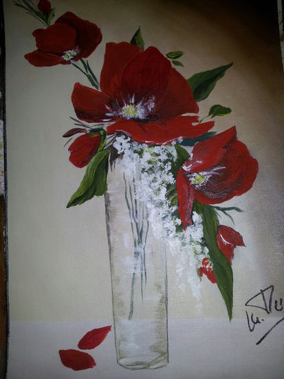 AMAPOLAS Acrylic Canvas Floral Painting