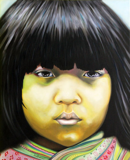 Niña de Ban Pho V Óleo Lienzo Retrato