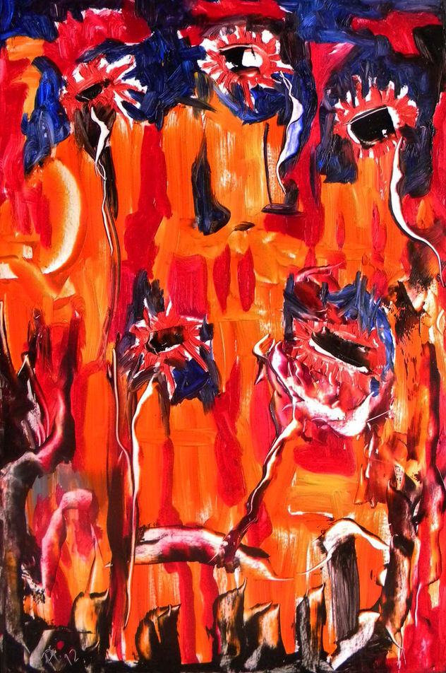 girasoles de fuego