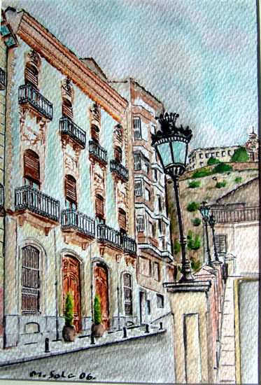 Casa de los Mejias Media Mixta Papel Paisaje