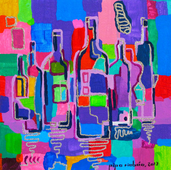 VINOPLASTICA-SERIE BODEGA #109 Acrylic Canvas Figure Painting