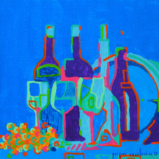 VINOPLASTICA-SERIE BODEGA #112 Acrylic Canvas Still Life Paintings