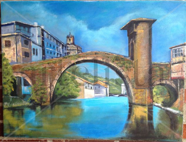 Puente de Balmaseda Oil Canvas Landscaping