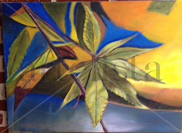 Hoja de primavera Oil Canvas Landscaping