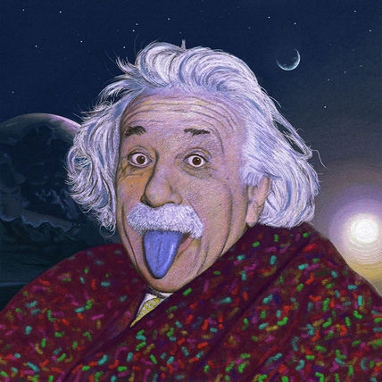 Einstein sacando la...