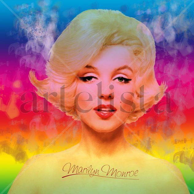 Marilin Monroe sobre acetatos de colores