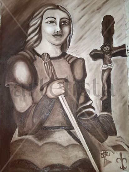 Jeanne d'Arc Oil Canvas Figure Painting