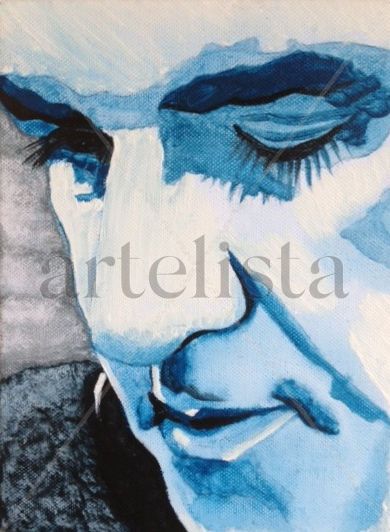 Retrato in blue Acrylic Canvas Portrait