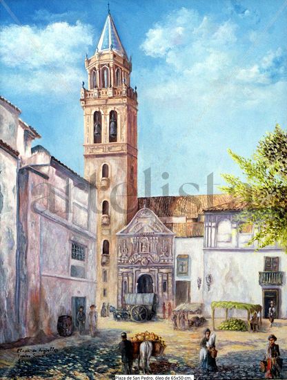 Sevilla de ayer. Plaza de San Pedro Oil Canvas Landscaping