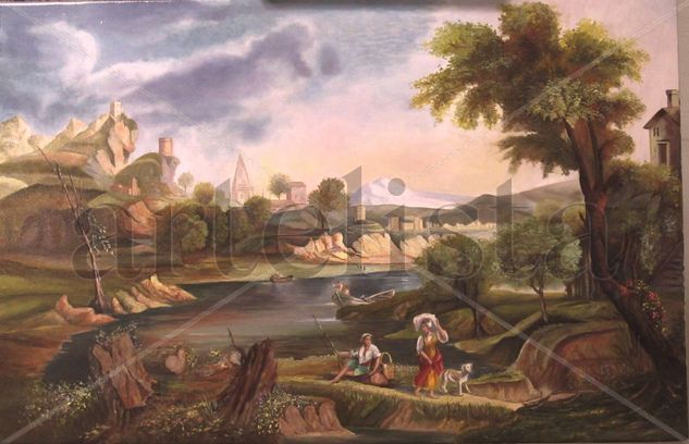 Copia del pintor sevillano Andrés Cortés Aguilar (1800) Óleo Lienzo Paisaje