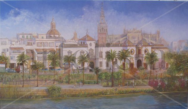 Sevilla vista desde Triana Oil Canvas Landscaping