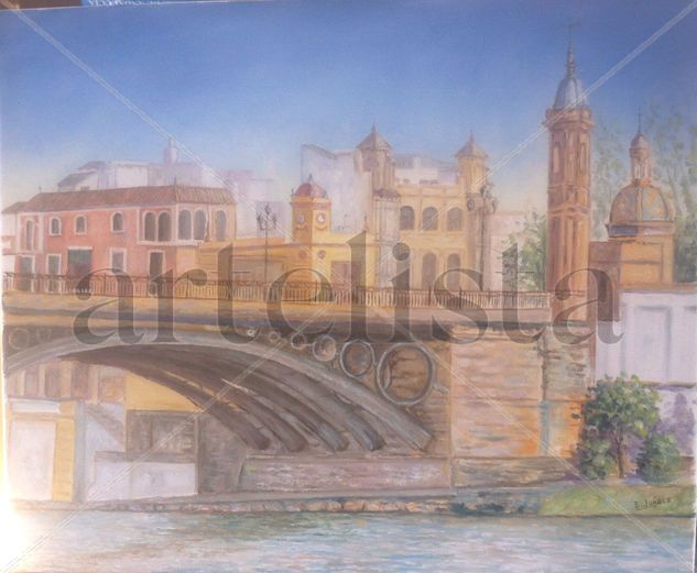 Sevilla.Puente de Triana y capillita del Carmen Oil Canvas Landscaping