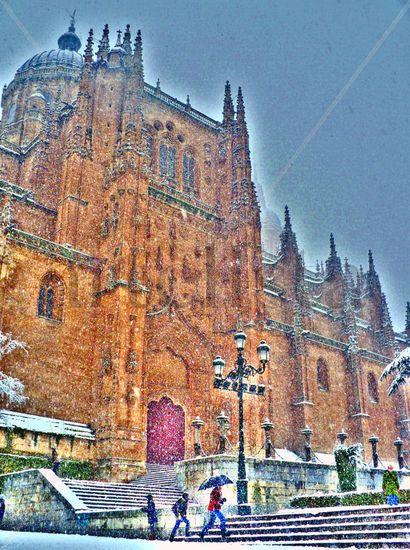 Nieve en la catedral Arquitectura e interiorismo Color (Digital)