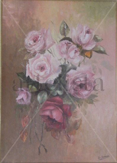 Ramillete de Rosas Oil Canvas Still Life Paintings