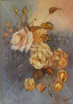 Rosas amarillas Oil Canvas Still Life Paintings