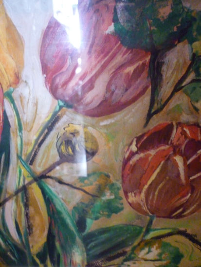 tulipanes Oil Paper Floral Painting