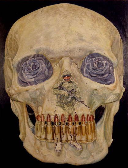 El pequeño soldado de la gran muerte Oil Canvas Figure Painting