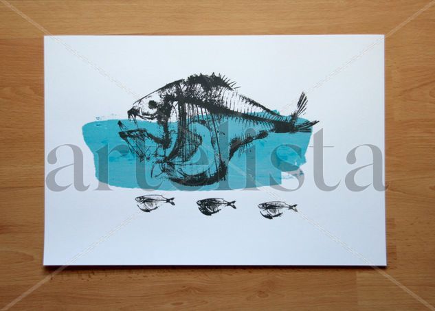 Piraña Azul Serigrafía