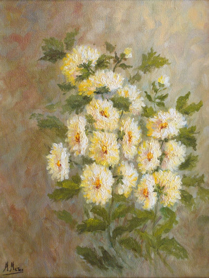 MARGARITAS Oil Canvas Floral Painting