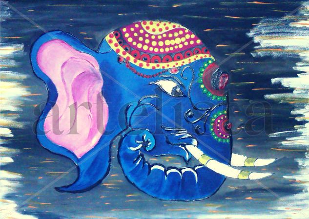 elephant tattoo Acrylic Canvas Animals