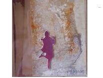 corriendo Mixed media Card Figure Painting