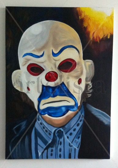 Mask of a Clown Oil Canvas Portrait