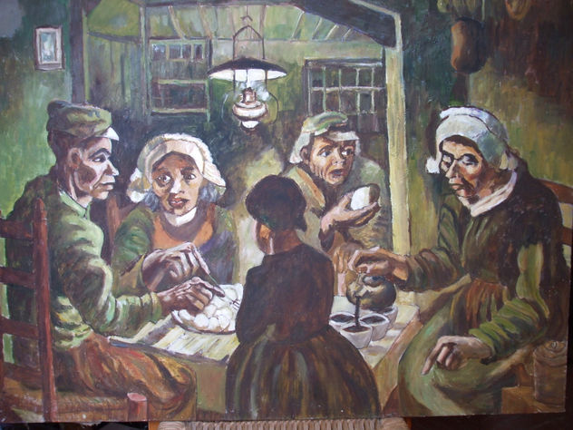 Recreacion de LOS COMEDORES DE PATATAS DE VAN GOGH