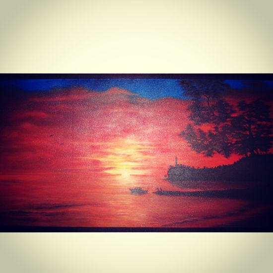 Atardecer marino Oil Canvas Marine Painting