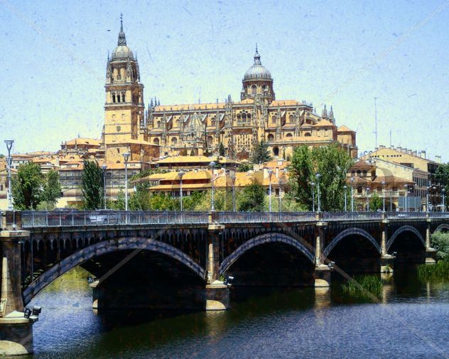 Catedral de Salamanca desde el río.