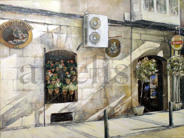 Bar el Diluvio- Santander Oil Canvas Landscaping