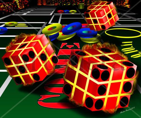 Dice on fire