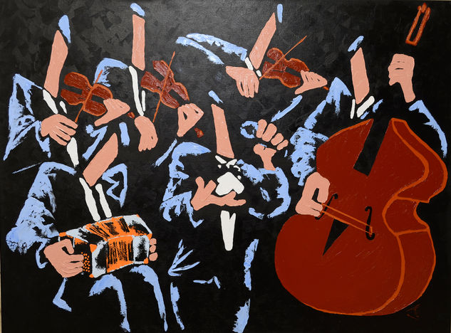 Orquesta de Tango Oil Canvas Figure Painting