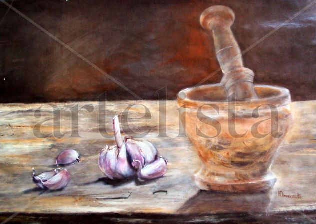 Ajo molido Acrylic Paper Still Life Paintings