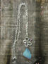 Collar Morfo Azul , detalle flor