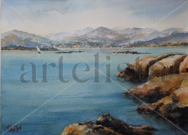 Marina azul Watercolour Paper Marine Painting