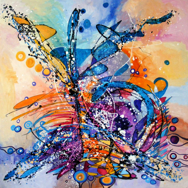 Masina de vise, original art, painting, abstract