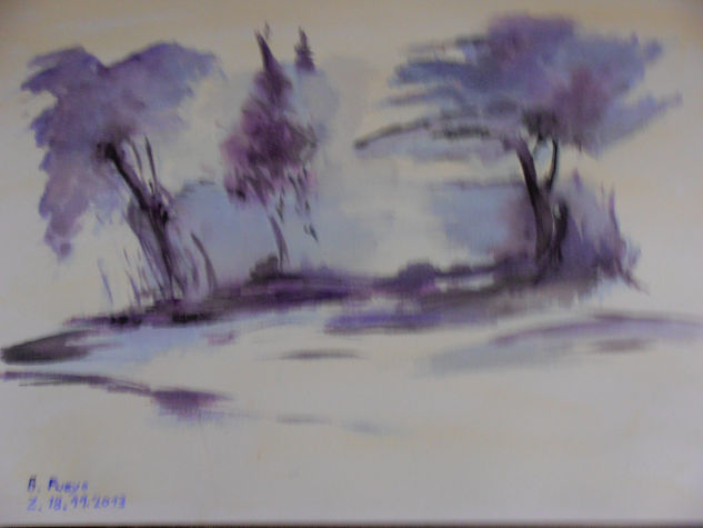 En azules Watercolour Paper Landscaping