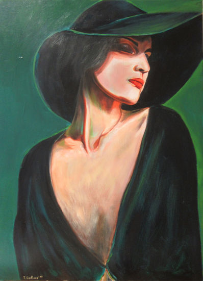 Isadora Dunkan Oil Canvas Figure Painting