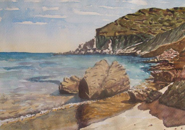 La Cala del Plomo. Watercolour Paper Marine Painting