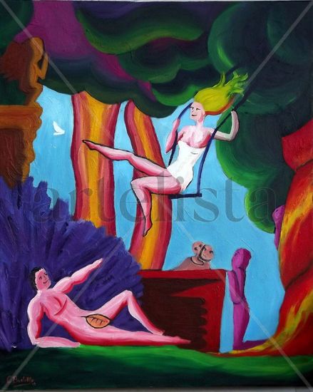 El columpio Oil Canvas Nude Paintings