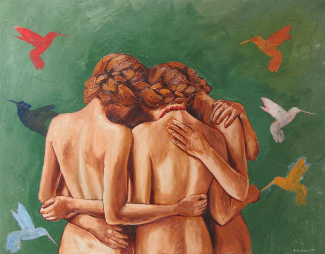 Close relations. Oil Canvas Figure Painting