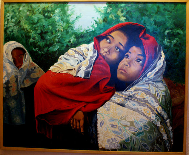 Hermanas Oil Canvas Figure Painting