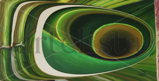 Abstracto verde Oil Canvas Others