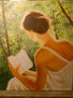 leyendo en el bosque