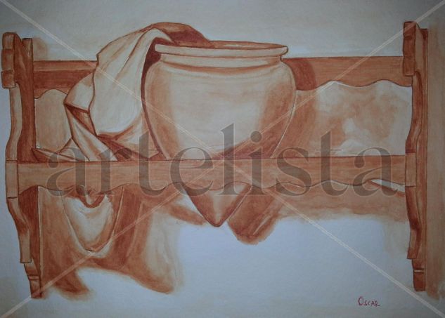 Estudio de vasija Watercolour Paper Still Life Paintings