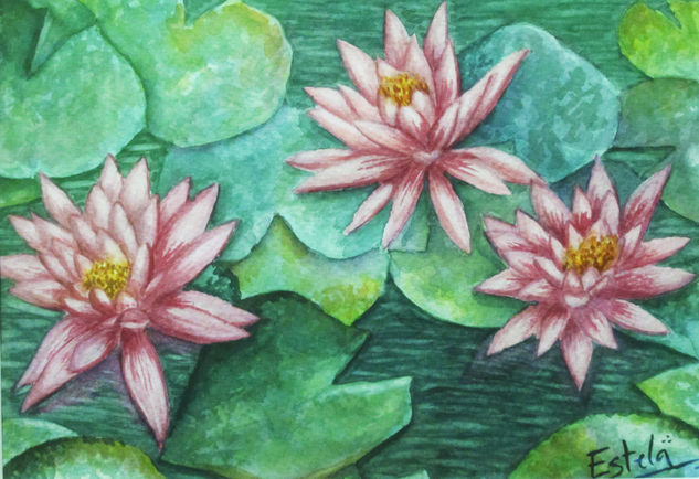 Nenúfares Watercolour Paper Floral Painting