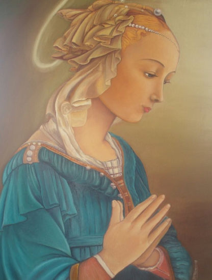 madonna de Lippi Oil Canvas Figure Painting